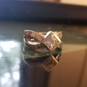 Moissanite & Diamond Two-Tone Custom Ring